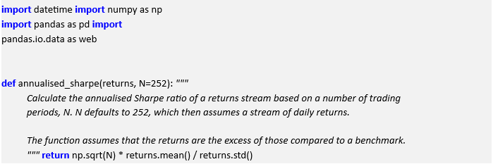 Performance Measurement In Algorithmic Trading
