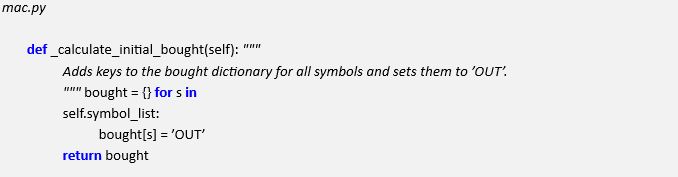 Algo Trading Strategy Implementation