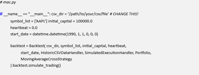 Algo Trading Strategy Implementation