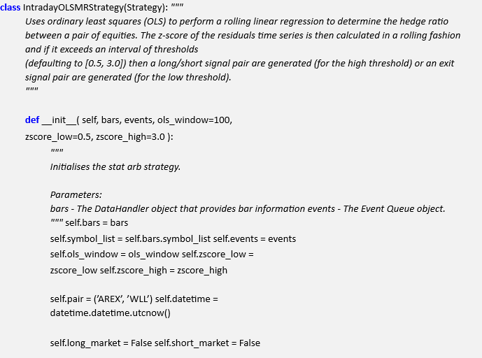 Algo Trading Strategy Implementation